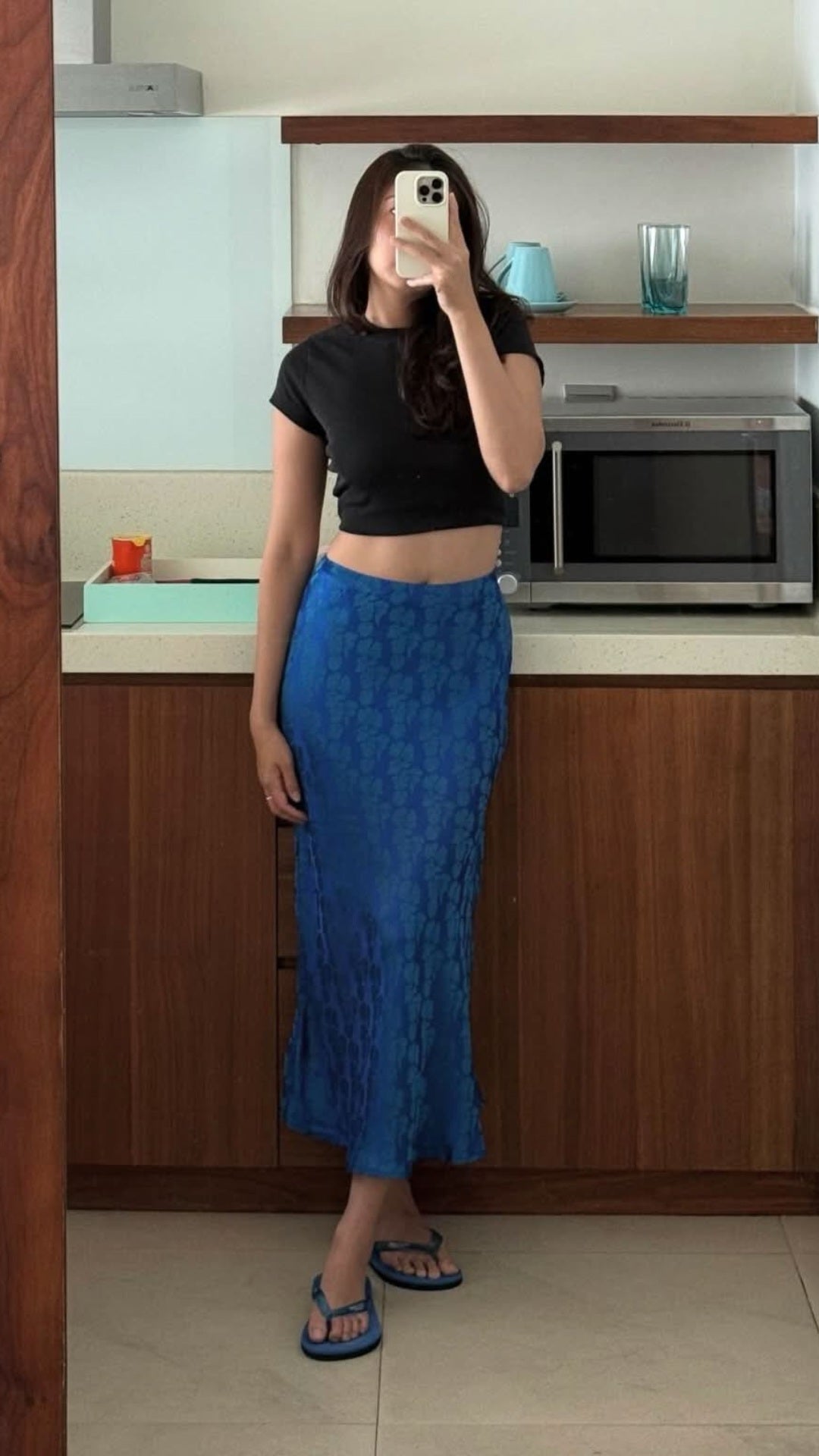 Lazuli Heritage Mulberry Silk Midi Skirt