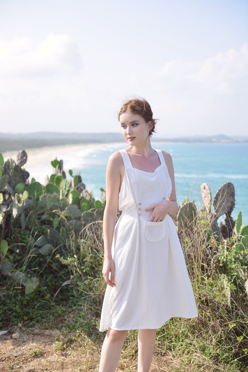 Organic Cotton Linen Pinafore Dress