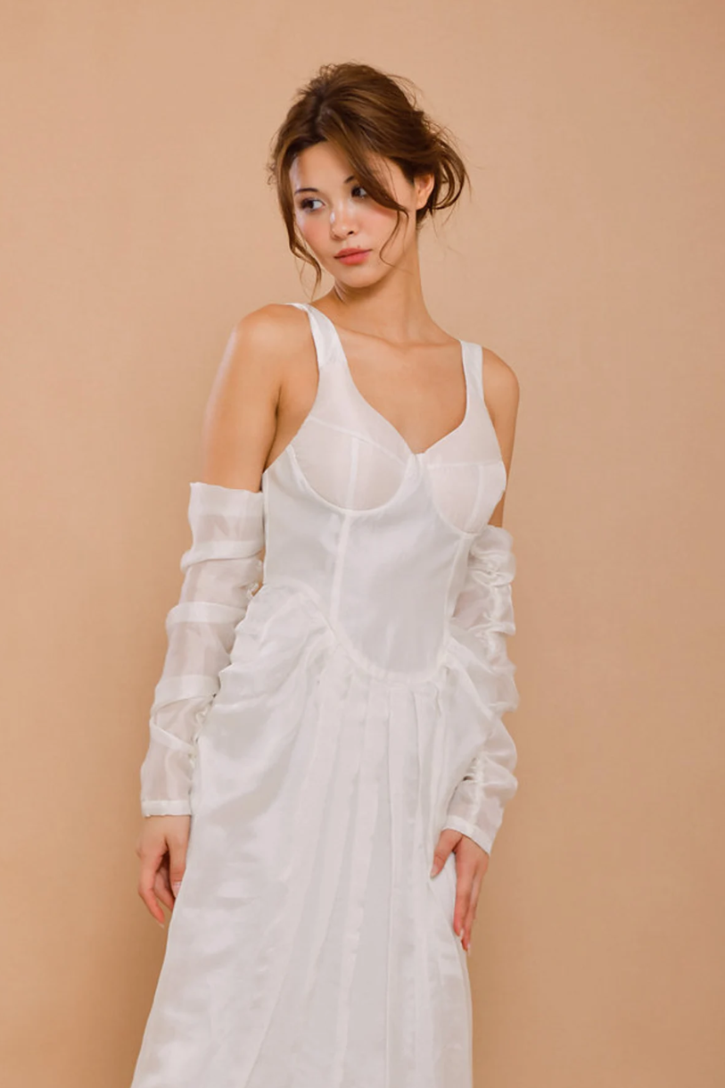 VERONICA Habotai Silk Corset Wedding Dress