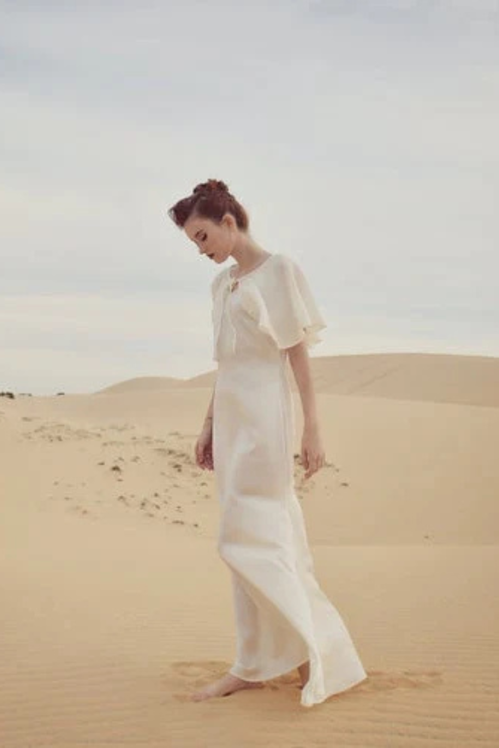 Ivory Silk Dress with Matching Cape