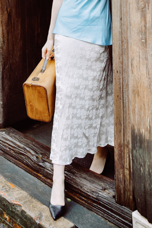 Esmée Heritage Mulberry Silk Midi Skirt