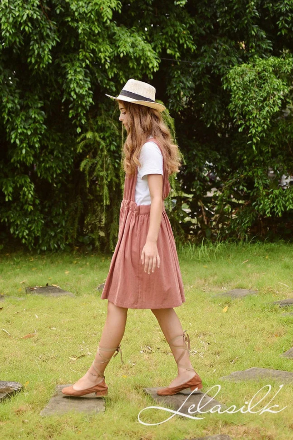 Linen Apron Dress - Cotton Pinafore Dress - Organic Clothing