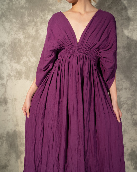 Linen Maxi Dress- Eggplant- Like New- Worn Once For Photoshoot