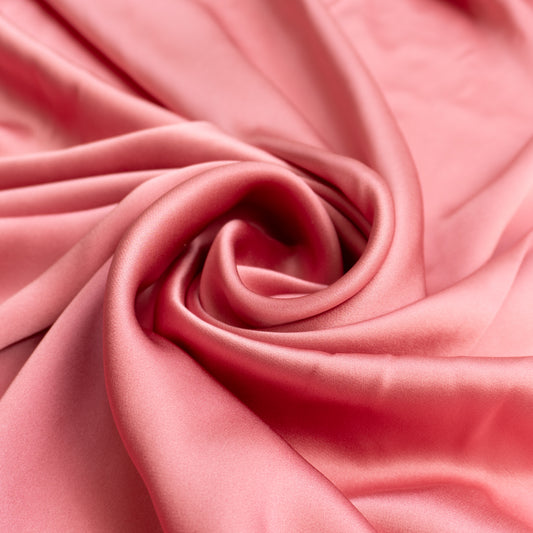 Pure Charmeuse Silk by the yard in Rose