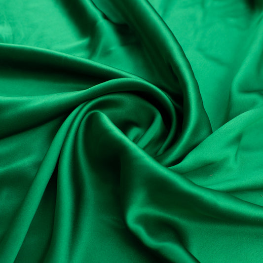 Pure Charmeuse Silk by the yard in Green