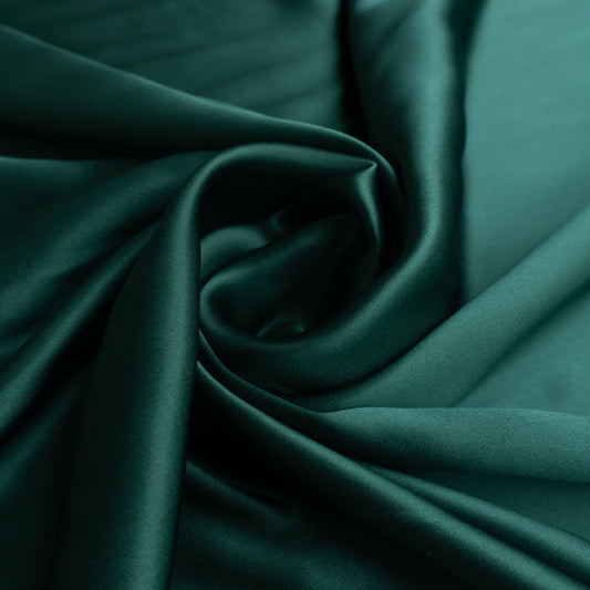 Pure Charmeuse Silk by the yard in Emerald