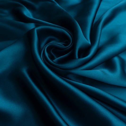 Pure Charmeuse Silk by the yard in Teal