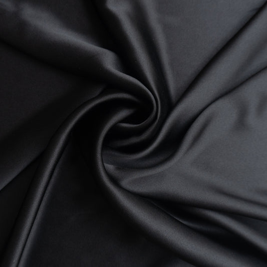 Pure Charmeuse Silk by the yard in Black