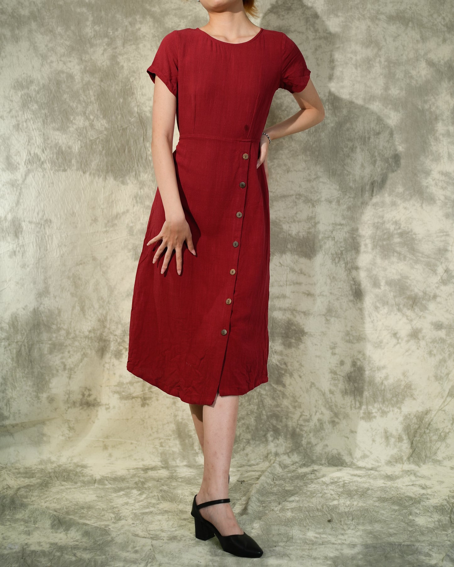 Midi Backless Dress- Red- Like New- Worn Once For Photoshoot