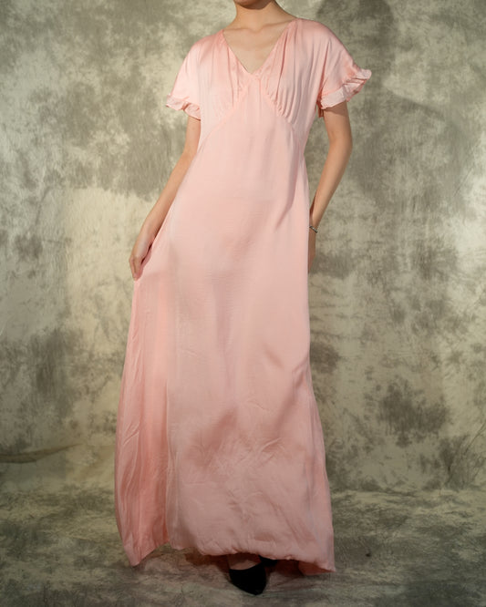 Long Silk Dress- Blush- Like New- Worn Once For Photoshoot