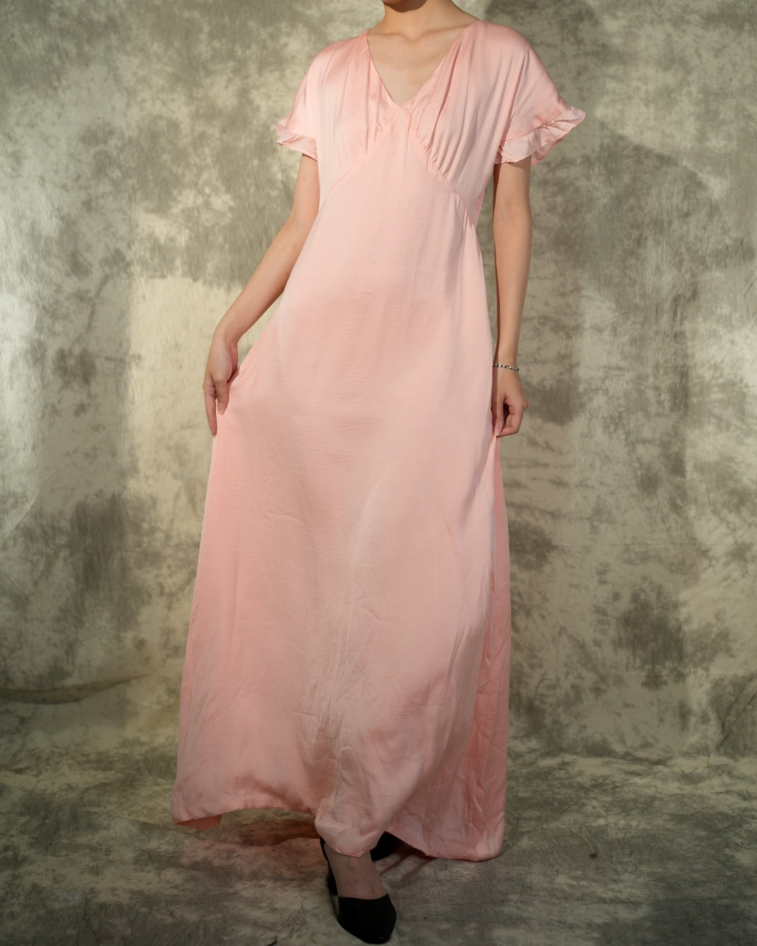 Long Silk Dress- Blush- Like New- Worn Once For Photoshoot