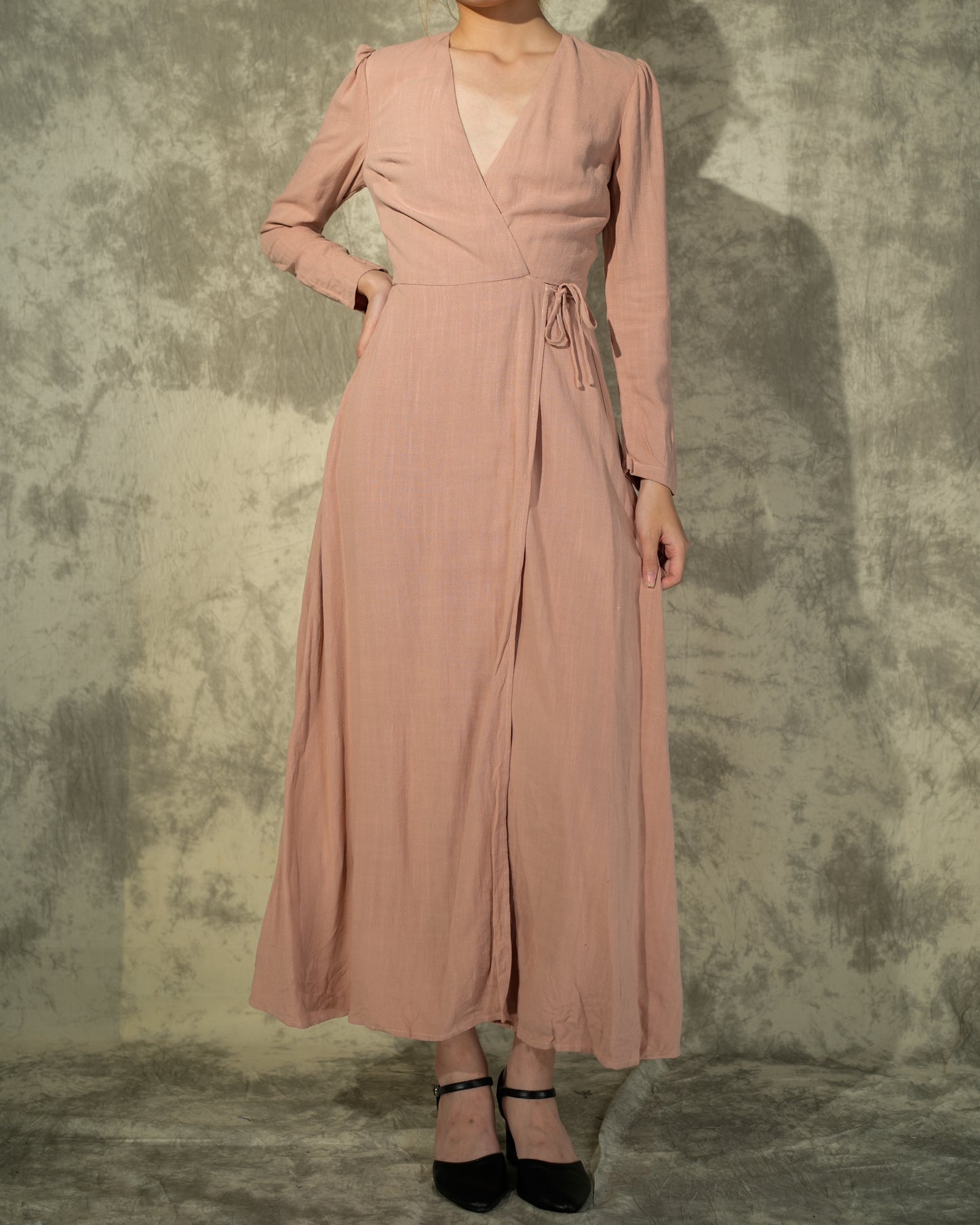 Long Sleeve Linen Maxi Dress