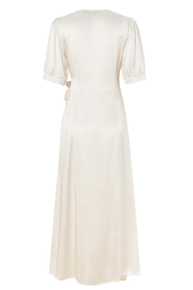 Silk Wrap Dress - Maxi Silk Dress - Summer White Dress