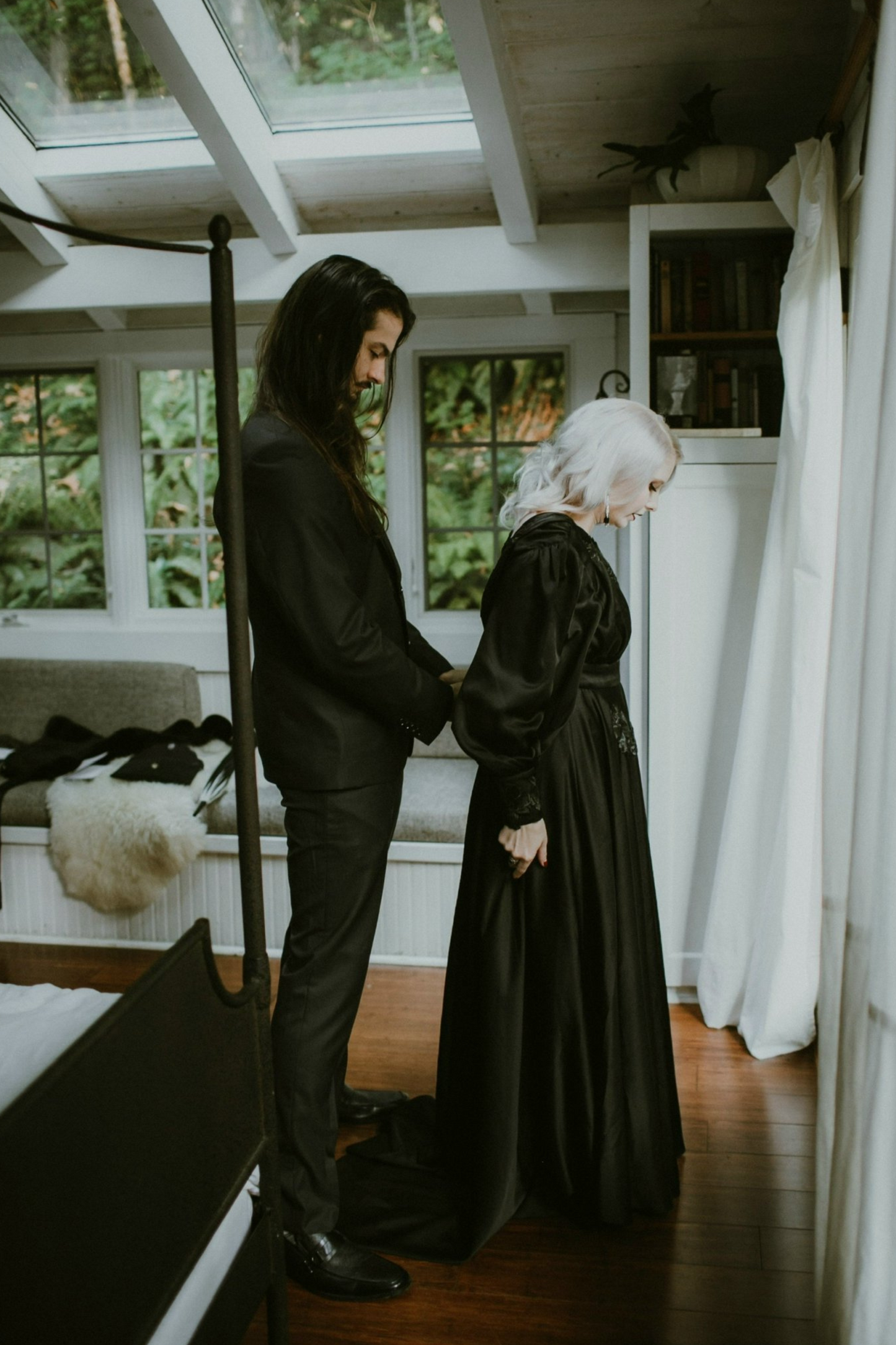 ANNALIESE Embellished Lace Black Wedding Dress