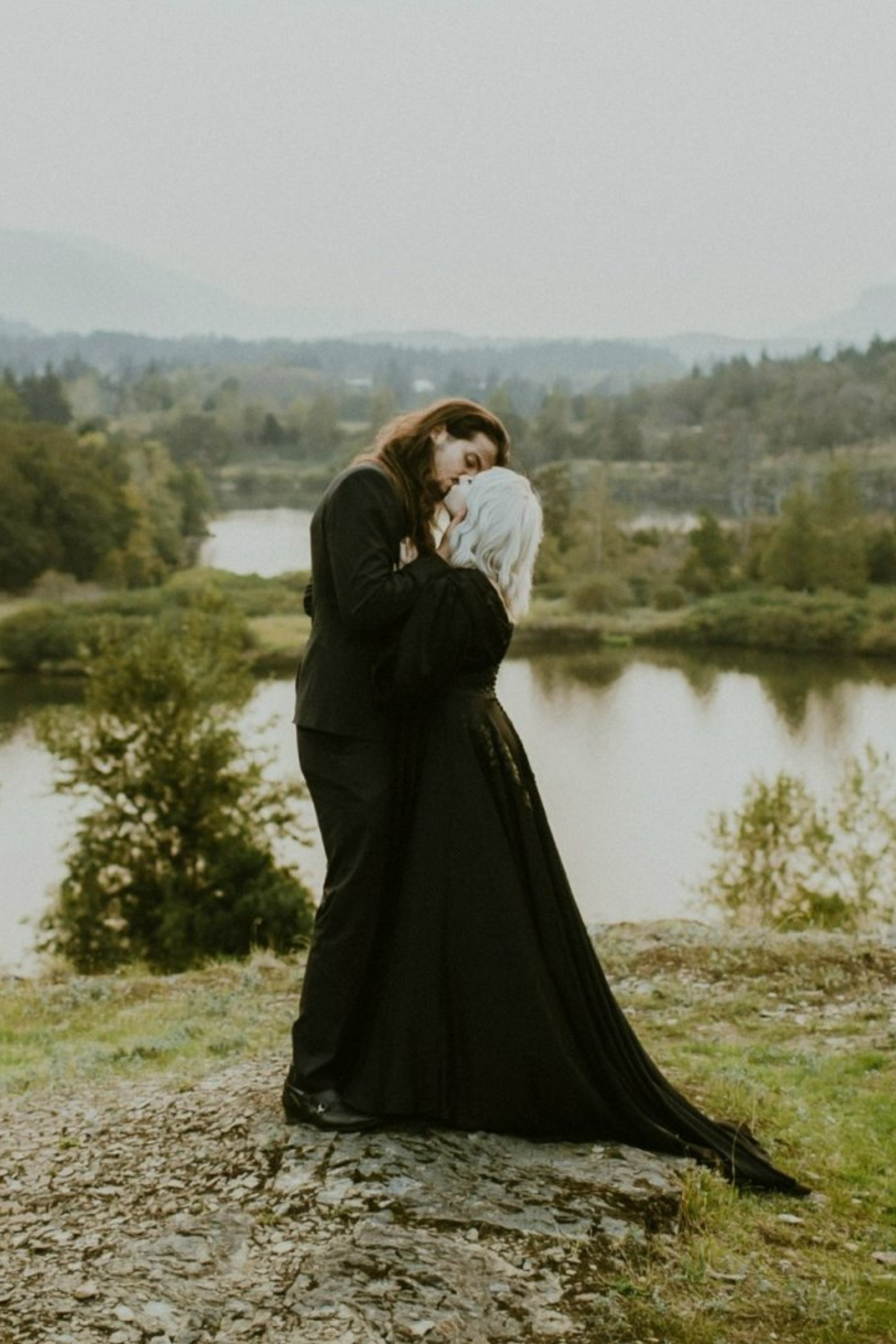 ANNALIESE Embellished Lace Black Wedding Dress