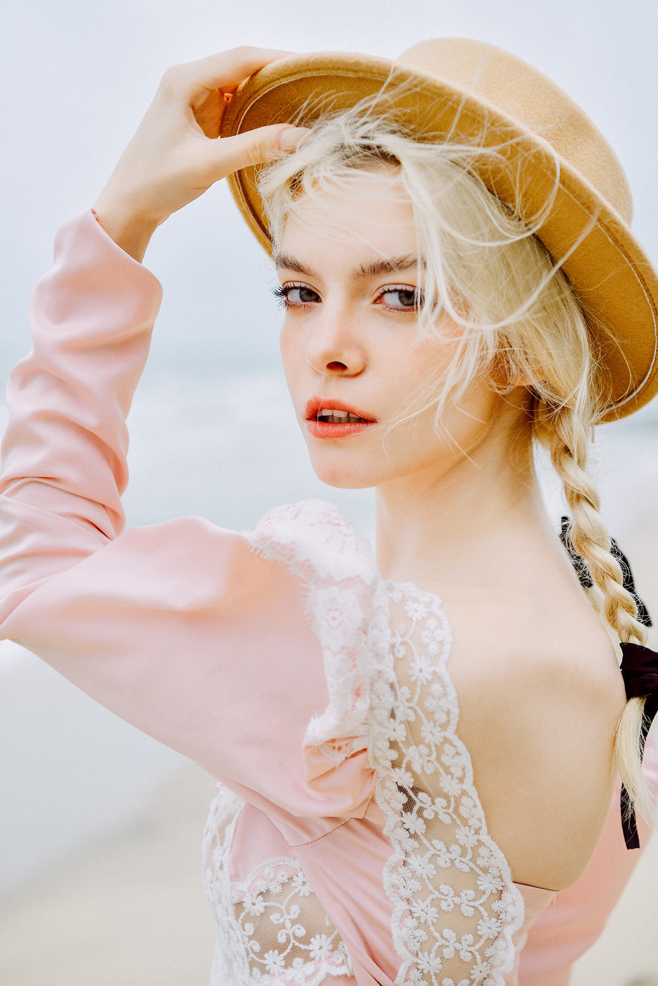 Corinne Maxi Silk Dress with Lace Details