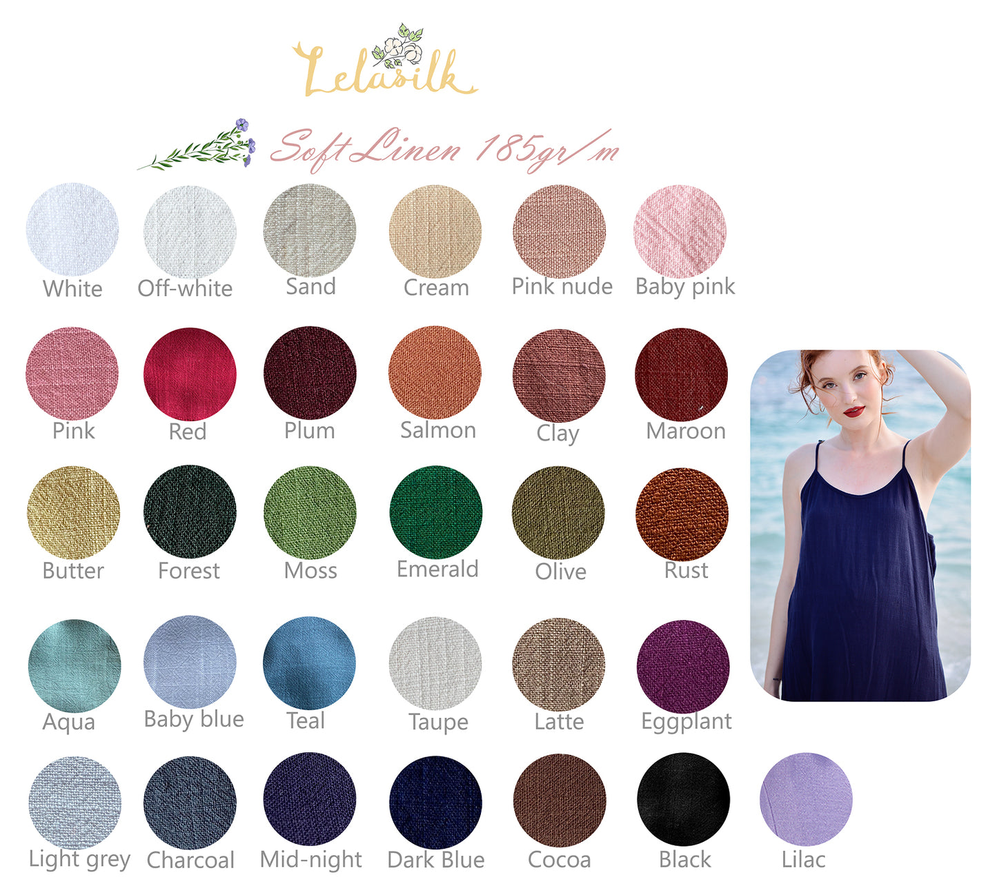 Soft Linen Fabric by the yard in Cocoa