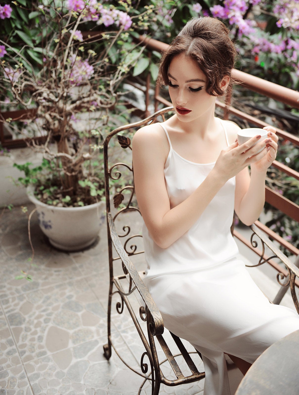 100% Pure Silk Slip - Ivory Bridal Dress - Bridesmaids Silk Slip - Long Silk Slip Dress - Mulberry Silk Dress