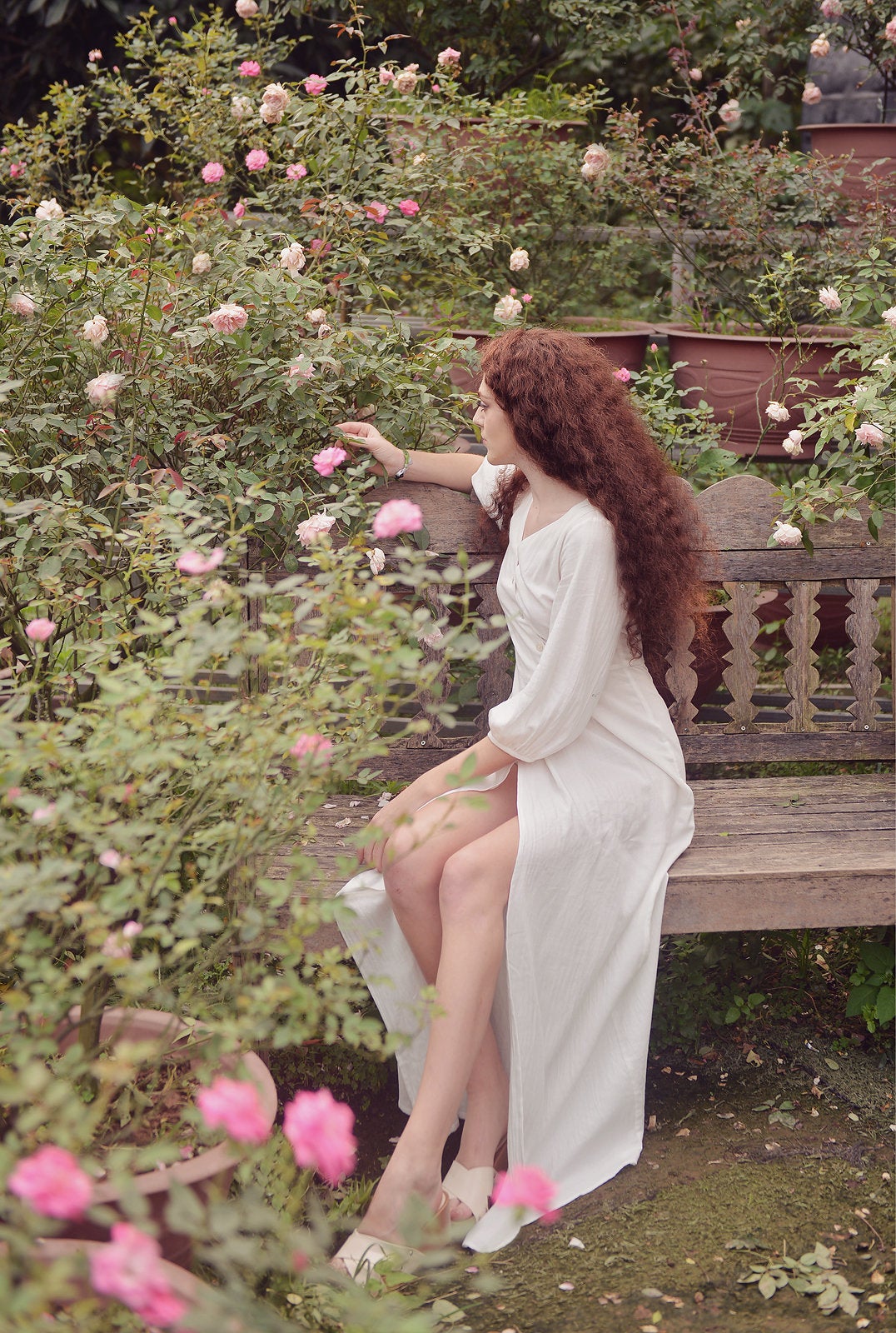 Cotton Wrap Dress - Organic Cotton Dress - Women Long Robe Dress - Organic Cotton Robe Dress - Natural Eco-Friendly Dress