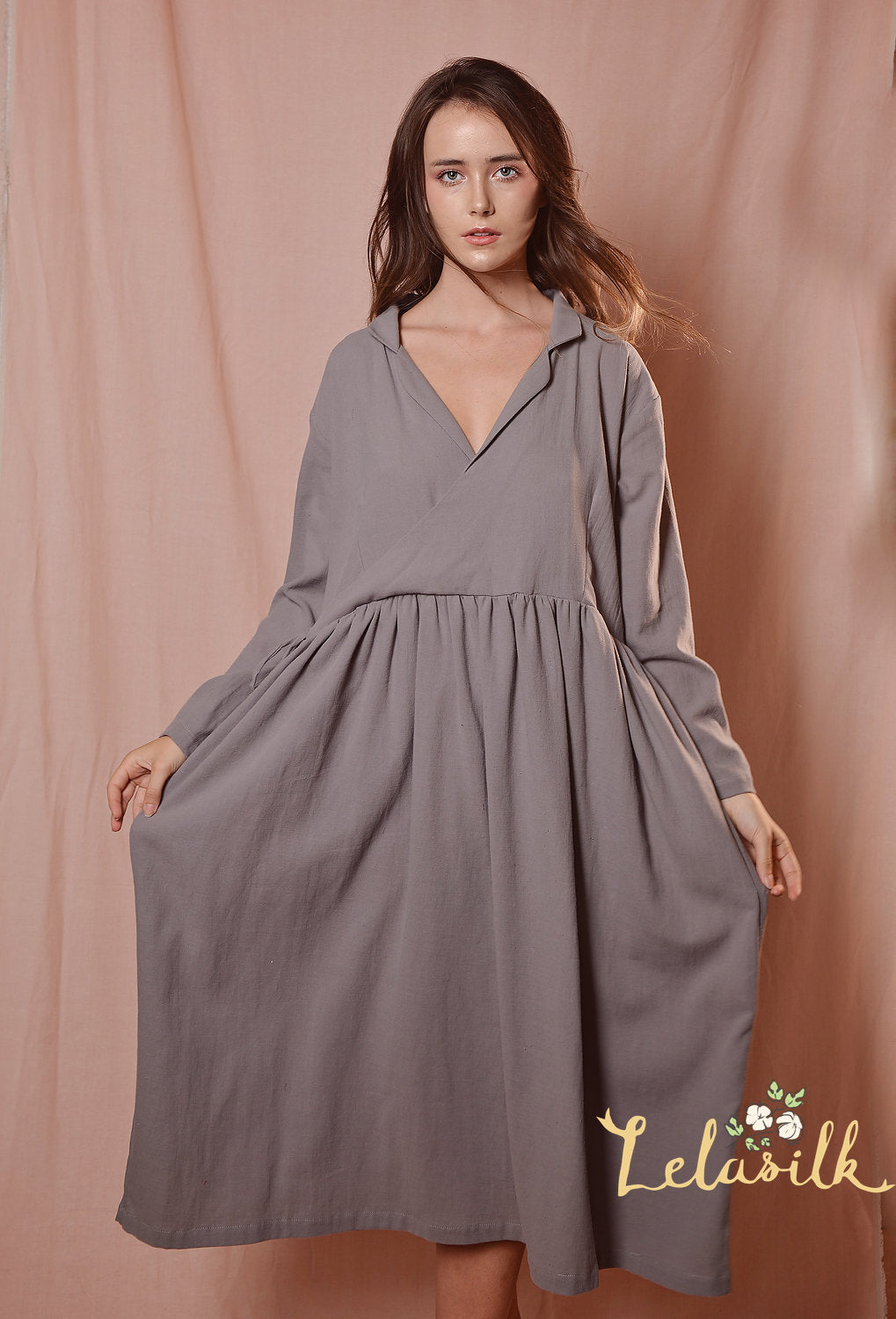 Linen Kaftan Tunic Dress - Women Cotton Tunic - Casual Loose Kaftan