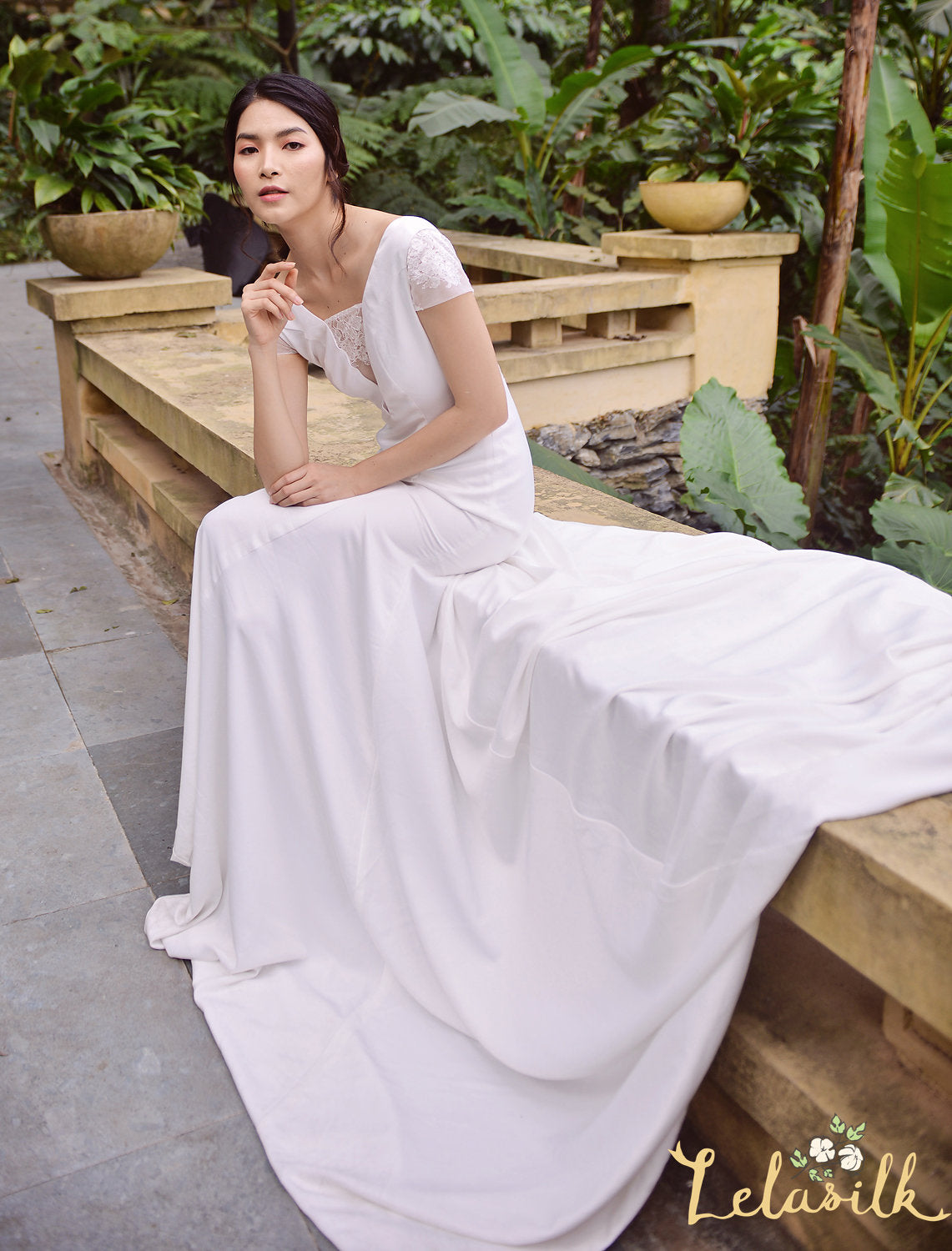 Lowback Bridal Gown - Mermaid Wedding Dress - Fitted Silk Wedding Dress