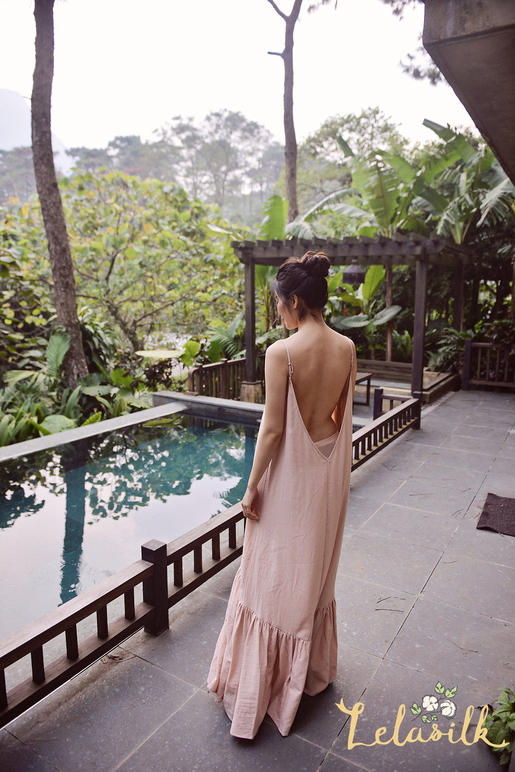 Backless Cotton Dress - Openback Cotton Dress - Sexy Resort Dress