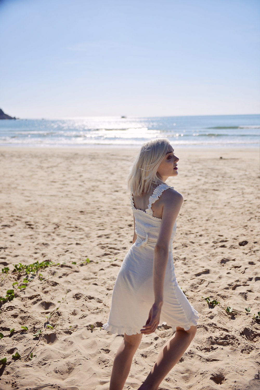 White Short Linen Dress - Linen Cotton Dress - Linen Summer Dress - Organic Cotton