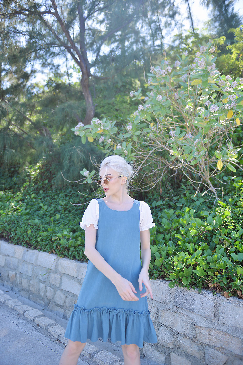 Linen Pinafore Dress - Women Apron Dress - Organic Cotton Dress - Adjust Freely - Natural Fabric
