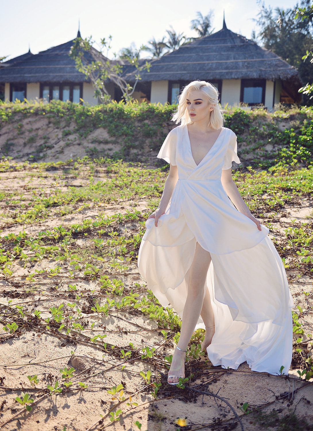 Silk Layered Bridal Gown - Silk Wedding Dress - Layered Silk Gown