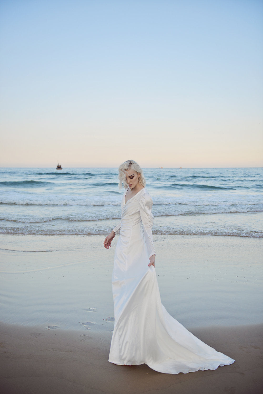 Long Sleeves Wedding Dress - Long Train Bridal Gown - Bespoke Wedding Dress