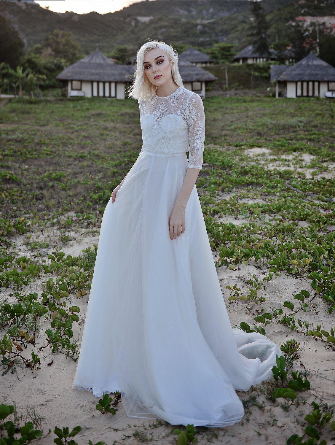 Lace A-Line Wedding Dress - Lace Bridal Gown - Simple Wedding Dress