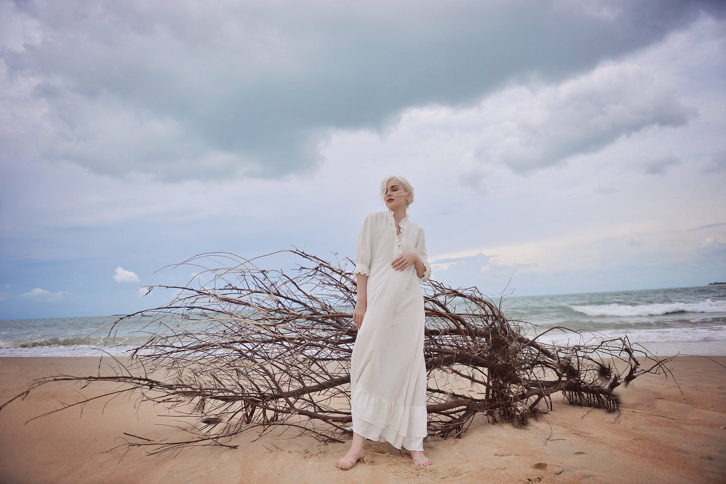 Cotton Tunic Dress - Cotton Kaftan Dress - Organic Cotton Clothing
