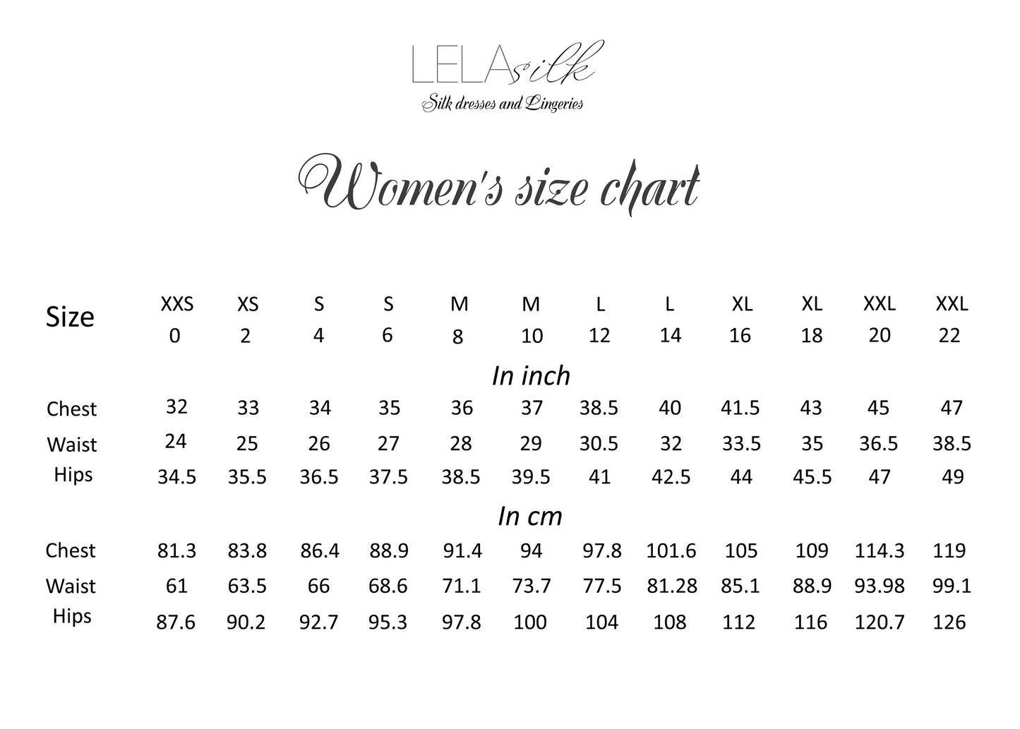 Size chart