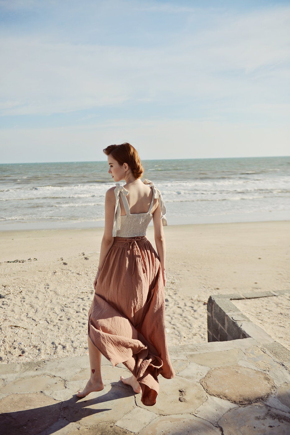 Maxi Skirt Boho Women - Gypsy Long Skirt - Skirt with Adjustable Waist - Bohemian Skirt - Hippy Side Slit Skirt