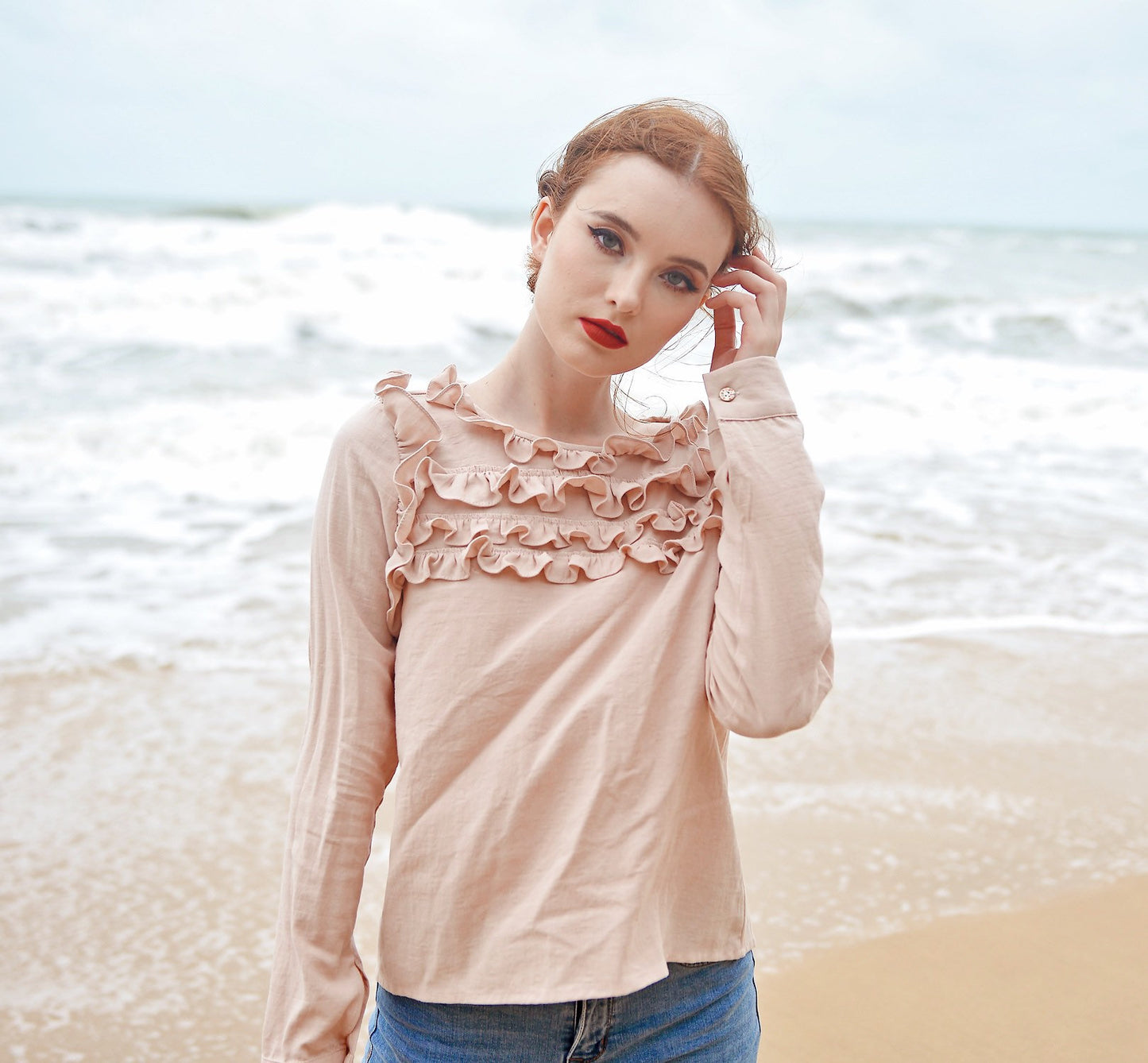 Women Cotton Blouse - Cotton Top Long Sleeve - Linen Cotton Blouse - Women Collar Shirt - Organic Cotton Clothes