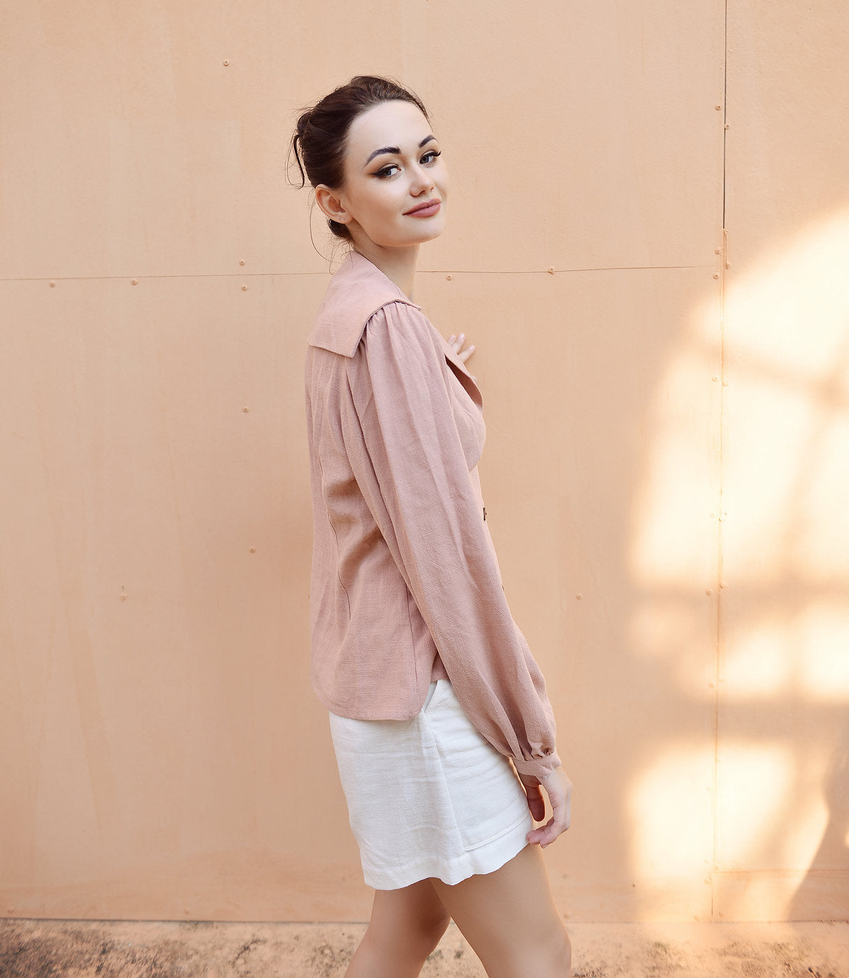 Women Blouse Linen - Long Sleeve Cotton Blouse -Women Linen Top