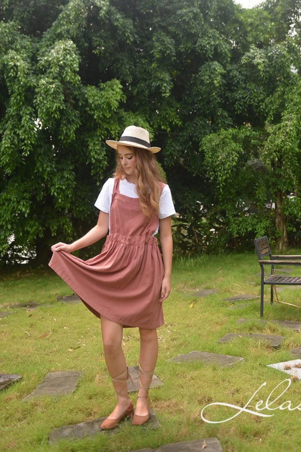 Linen Apron Dress - Cotton Pinafore Dress - Organic Clothing