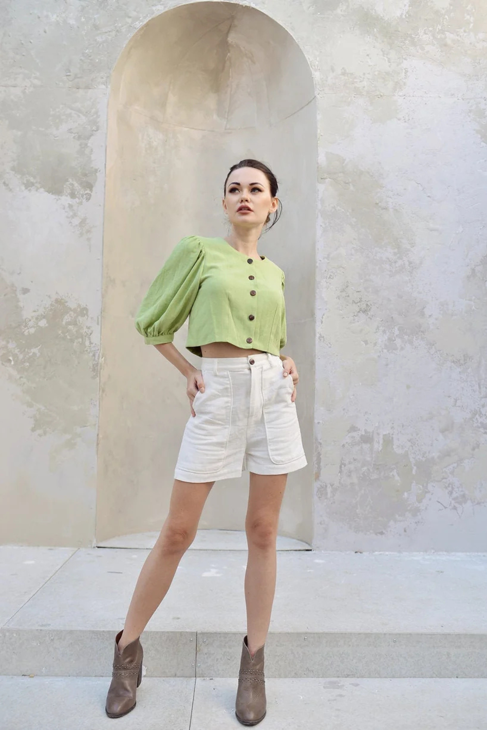 Linen Crop Top for Women