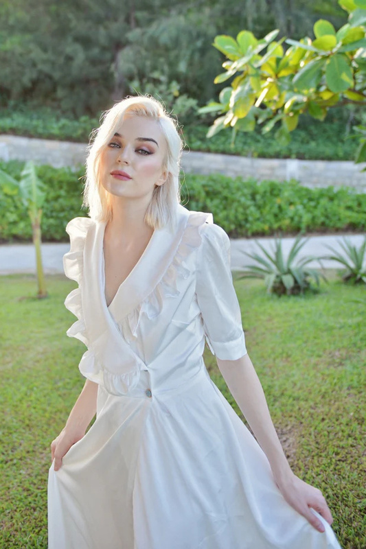 Wrap Silk Dress - Bridesmaid Silk Dress - Wedding Guest Silk Dress