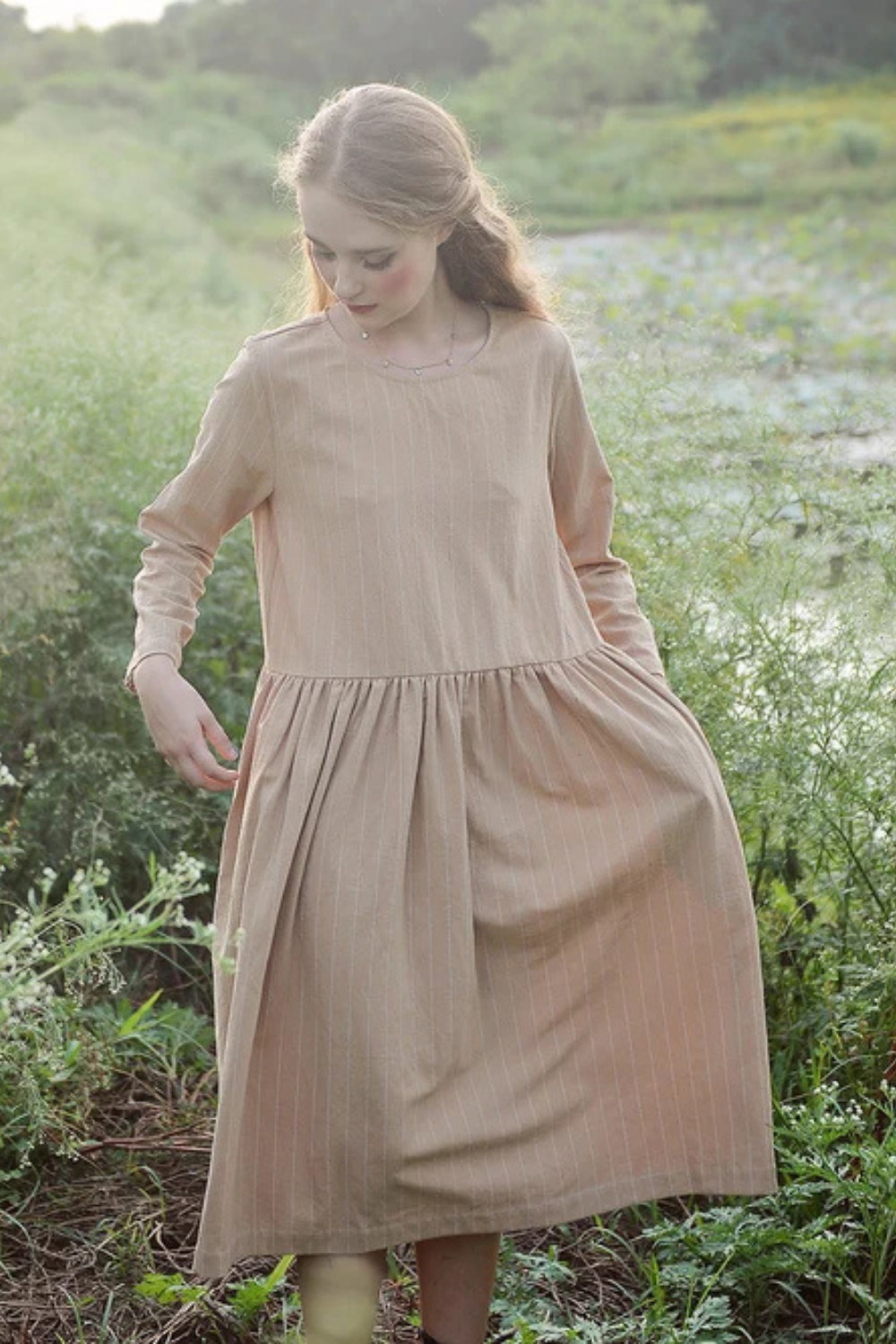 Loose Linen Dress - Linen Cotton Dress - Dress with Pockets - Organic Cotton