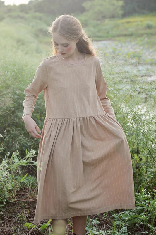Loose Linen Dress - Linen Cotton Dress - Dress with Pockets - Organic Cotton