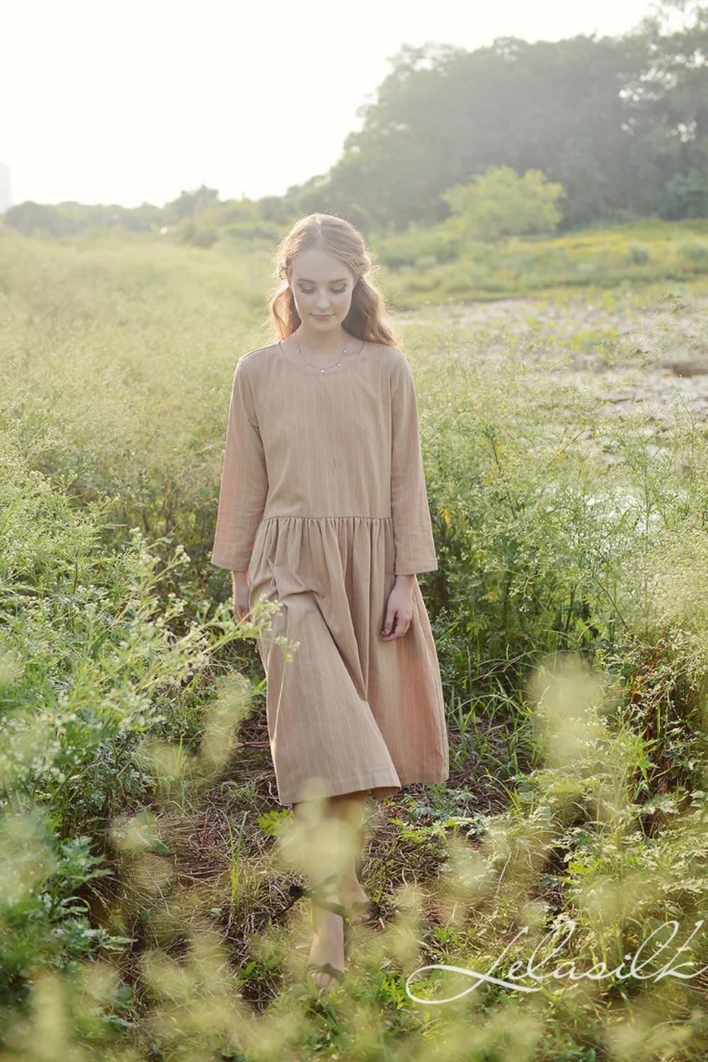 Loose Linen Dress - Linen Cotton Dress - Dress with Pockets - Organic Cotton