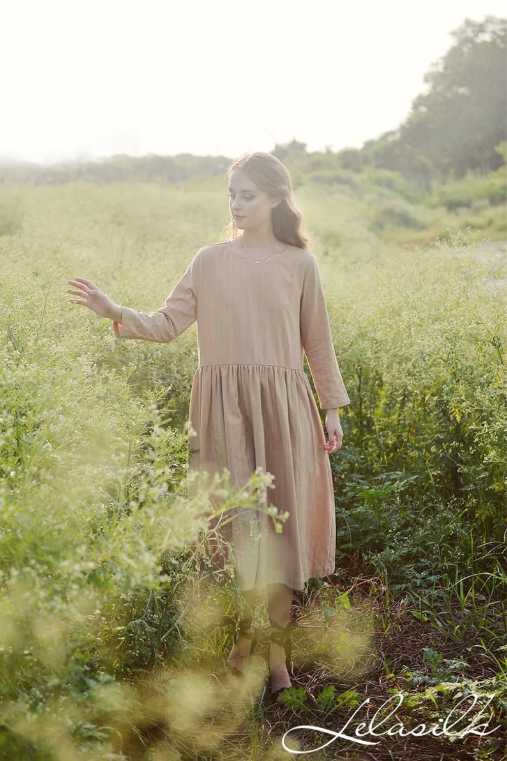 Loose Linen Dress - Linen Cotton Dress - Dress with Pockets - Organic Cotton