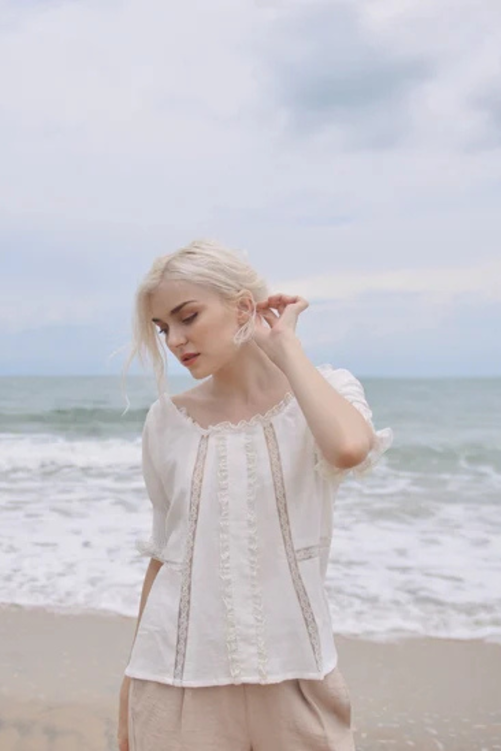 Women Linen Blouse -  Cotton Top for Women - Linen Loose Blouse - Cotton Summer Top
