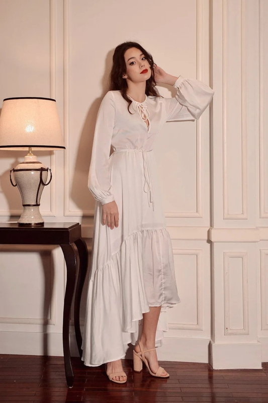 Vintage Style Sleeping Gown - Silk Sleeping Gown - Silk Sleepwear