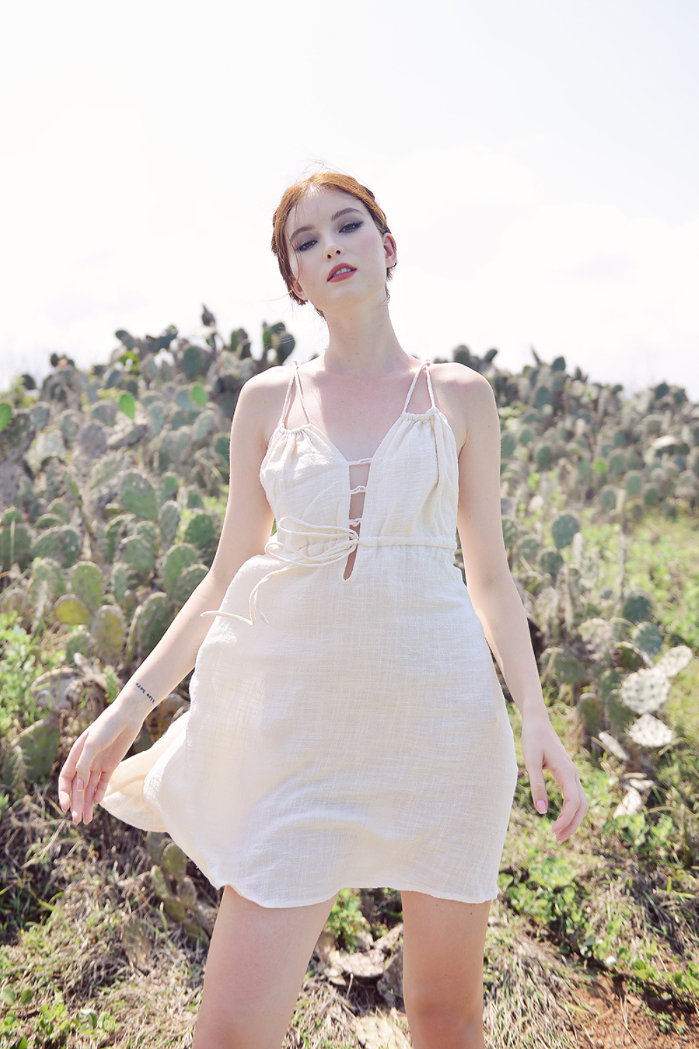 Low Back Strappy Linen Summer Dress
