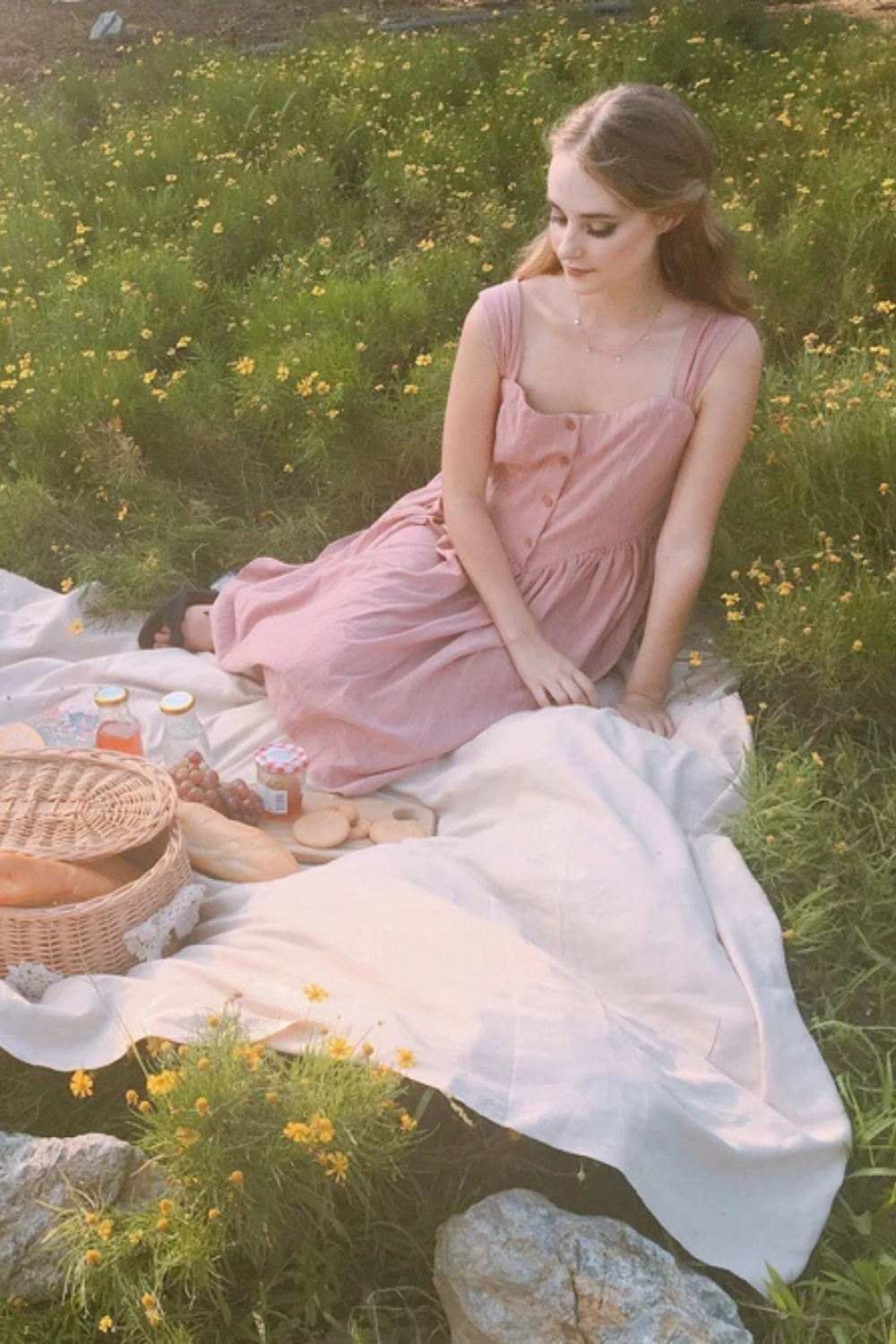 Linen Apron Dress - Cotton Casual Dress - Cotton Summer Dress