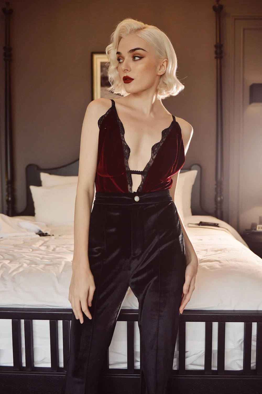 Sexy Velvet Bodysuit - Women Bodysuit Lingerie