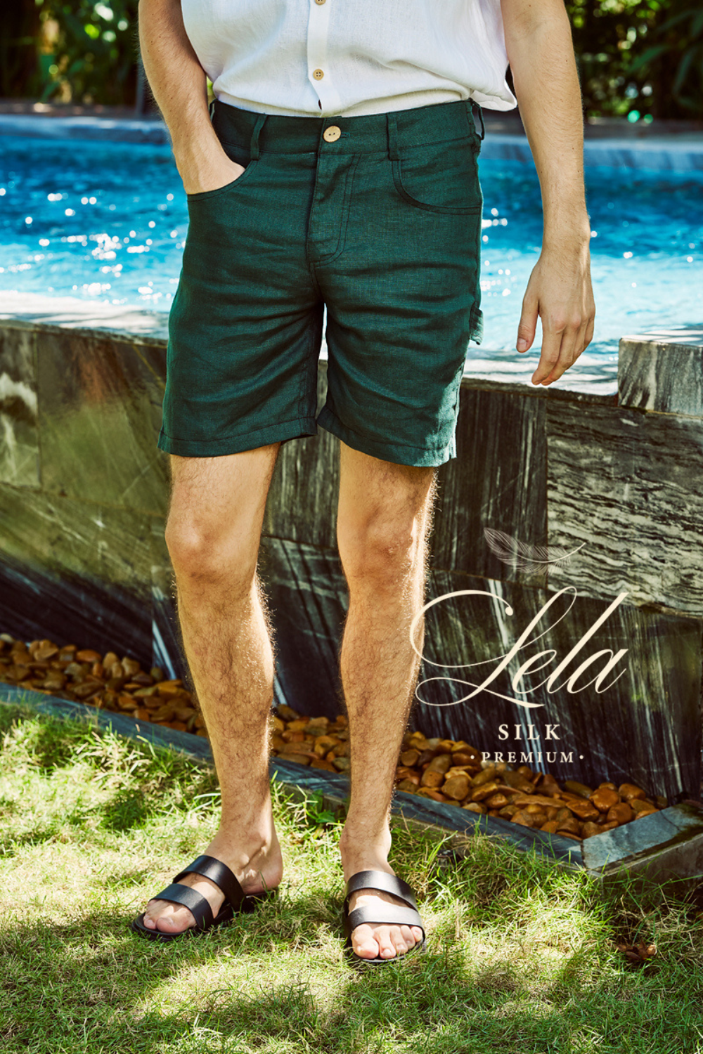 Men's Relaxed Fit Linen Summer Shorts