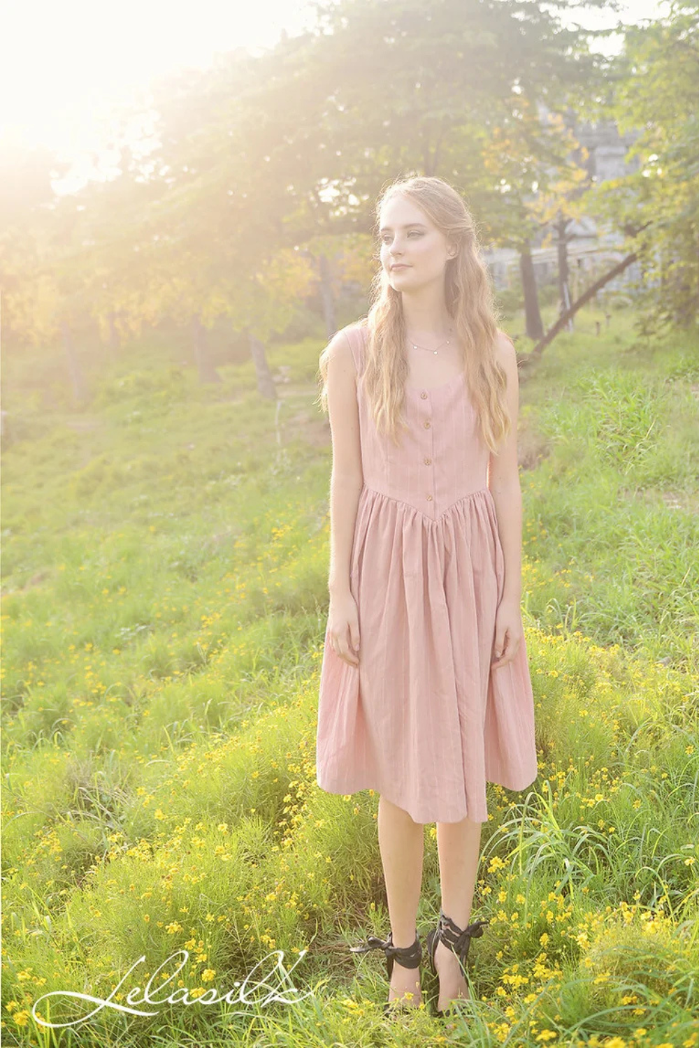 Linen Apron Dress - Cotton Casual Dress - Cotton Summer Dress